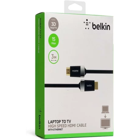 CABLU video BELKIN, HDMI (T) la HDMI (T), 4K DCI (4096x2160) la 60Hz, 3 m, &quot;F3Y017R3MBLK&quot;