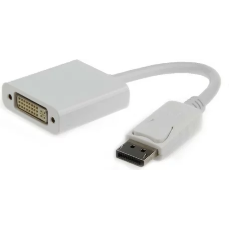 CABLU video GEMBIRD, adaptor DisplayPort (T) la DVI-I DL (M), 10cm, rezolutie maxima 1920 x 1200 la 60 Hz, alb, &quot;A-DPM-DVIF-002-W&quot;