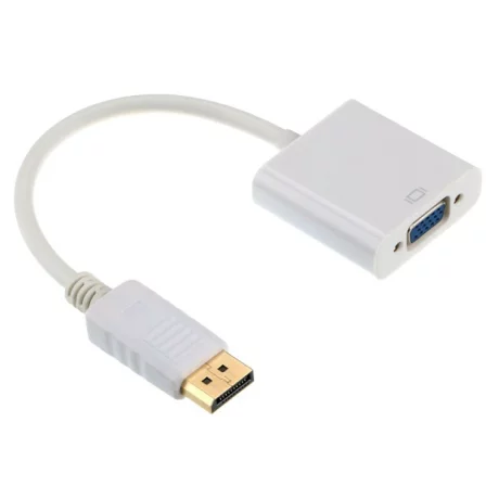 CABLU video GEMBIRD, adaptor DisplayPort (T) la VGA (M), 10cm, rezolutie maxima Full HD (1920 x 1080) la 60Hz, alb, &quot;A-DPM-VGAF-02-W&quot;