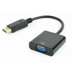 CABLU video GEMBIRD, adaptor DisplayPort (T) la VGA (M), 10cm, rezolutie maxima Full HD (1920 x 1080) la 60Hz, negru, &quot;A-DPM-VGAF-02&quot;