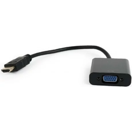 CABLU video GEMBIRD, adaptor HDMI (T) la VGA (M), 15cm, rezolutie maxima Full HD (1920 x 1080) la 60Hz, negru, &quot;A-HDMI-VGA-04&quot;