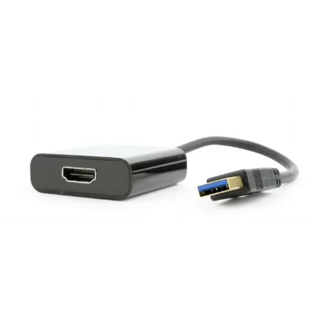 CABLU video GEMBIRD, adaptor USB 3.0 (T) la HDMI (M), 15cm, rezolutie maxima Full HD (1920 x 1080) la 60Hz, negru, &quot;A-USB3-HDMI-02&quot;