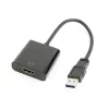 CABLU video GEMBIRD, adaptor USB 3.0 (T) la HDMI (M), 15cm, rezolutie maxima Full HD (1920 x 1080) la 60Hz, negru, &quot;A-USB3-HDMI-02&quot;