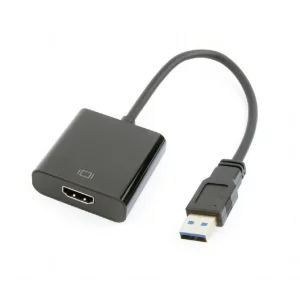 CABLU video GEMBIRD, adaptor USB 3.0 (T) la HDMI (M), 15cm, rezolutie maxima Full HD (1920 x 1080) la 60Hz, negru, &quot;A-USB3-HDMI-02&quot;