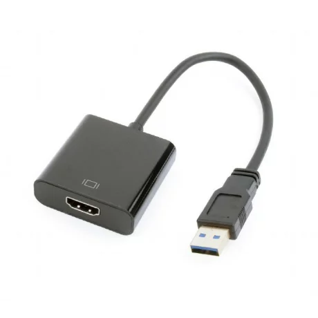 CABLU video GEMBIRD, adaptor USB 3.0 (T) la HDMI (M), 15cm, rezolutie maxima Full HD (1920 x 1080) la 60Hz, negru, &quot;A-USB3-HDMI-02&quot;