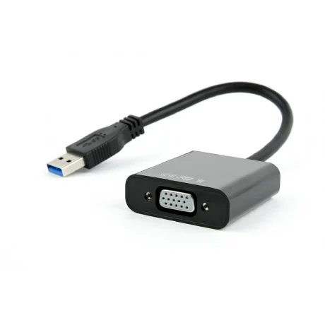 CABLU video GEMBIRD, adaptor USB 3.0 (T) la VGA (M), 15cm, rezolutie maxima Full HD 1920 x 1080 la 60Hz, negru, &quot;AB-U3M-VGAF-01&quot;