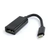 CABLU video GEMBIRD, adaptor USB 3.1 Type-C (T) la DisplayPort (M), 15cm, rezolutie maxima 4K UHD (3840 x 2160) la 60 Hz, negru, &quot;A-CM-DPF-01&quot;