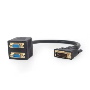 CABLU video GEMBIRD, splitter DVI-I DL (T) la 2 x VGA (M), 0.3m, rezolutie maxima 1920x1080 la 60Hz, negru, &quot;A-DVI-2VGA-01&quot;