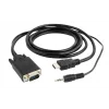 CABLU video GEMBIRD, splitter HDMI (T) la VGA (T) + Jack 3.5mm (T), 1.8m, rezolutie maxima 1920x1080 la 60Hz, converteste semnal digital HDMI in analog VGA + audio 3.5 mm jack, negru, &quot;A-HDMI-VGA-03-6&quot;