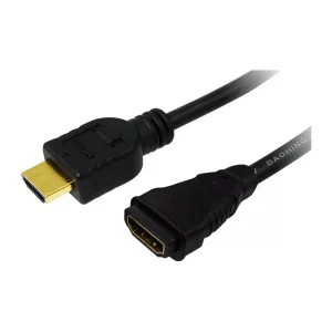 CABLU video LOGILINK, adaptor HDMI (T) la HDMI (M), 1m, conectori auriti, rezolutie maxima 4K DCI (4096 x 2160) la 60 Hz, negru, &quot;CH0059&quot;