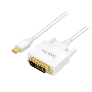 CABLU video LOGILINK, adaptor Mini-DisplayPort (T) la DVI-D DL (T), 1.8m, conectori auriti, rezolutie maxima Full HD (1920 x 1080) la 60Hz, alb, &quot;CV0137&quot;