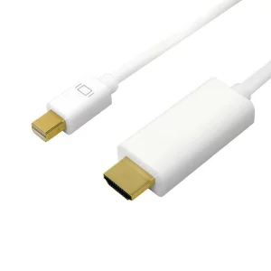 CABLU video LOGILINK, adaptor Mini-DisplayPort (T) la HDMI (T), 5m, conectori auriti, rezolutie maxima 4K UHD (3840 x 2160) la 30 Hz, alb, &quot;CV0125&quot;