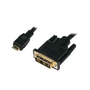 CABLU video LOGILINK, adaptor Mini-HDMI (Type C)(T) la DVI-D SL (T), 0.5m, conectori auriti, negru, &quot;CHM001&quot;