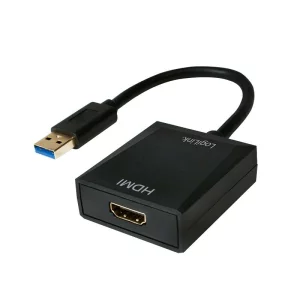 CABLU video LOGILINK, adaptor USB 3.0 (T) la HDMI (M), 10cm, rezolutie maxima Full HD (1920 x 1080) la 60 Hz, negru, &quot;UA0233&quot;