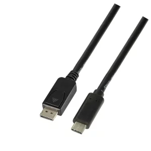 CABLU video LOGILINK, adaptor USB 3.1 Type-C (T) la DisplayPort (T), 1.8m, rezolutie maxima 4K UHD (3840 x 2160) la 60 Hz, negru, &quot;UA0335&quot;