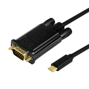 CABLU video LOGILINK, adaptor USB 3.1 Type-C (T) la VGA (T), 1.8m, rezolutie maxima Full HD+ (1920 x 1200) la 60 Hz, negru, &quot;UA0333&quot;