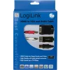 CABLU video LOGILINK, splitter HDMI (T) la VGA (T) + 2 x RCA (T) + USB 2.0, 2m, rezolutie maxima 720p, negru, &quot;CV0052A&quot;