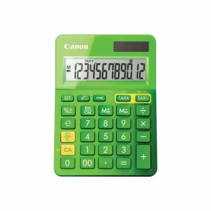 Calculator de birou CANON, LS-123k GR, ecran 12 digiti, alimentare baterie, display LCD, functie business, tax si conversie moneda, verde, include TV 0.1 lei ,&quot;BE9490B002AA&quot;
