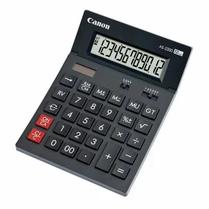 Calculator de birou CANON, AS-2200, ecran 12 digiti, alimentare solara si baterie, negru, include TV 0.1 lei ,&quot;BE4584B001AA&quot;