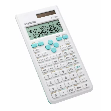 Calculator de birou CANON,F715SGWBL, ecran 16 digiti, alimentare solara si baterie, display LCD, 250 functii, alb, include TV 0.1 lei ,&quot;BE5730B003AB&quot;