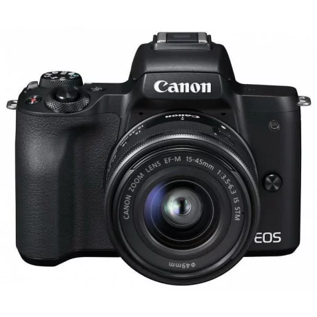 Camera foto CANON EOS M50 Black KIT EF-M15-45 IS STM, 24.1 MP, DIGIC 8, ecran 3&quot; LCD touchscreen, WiFi, NFC, ISO 25600, filmare 4K 24fpf,Full HD 60fps, foloseste tehnologia Dual Pixel, compatibil SD/SDHC/SDXC, HDMI micro &quot;2680C070AA&quot;