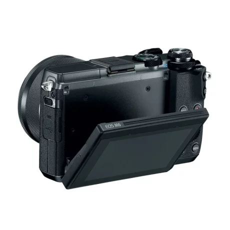 Camera foto CANON EOS M6 EF-M 15-45mm, 24.2Mpx, obiectiv EF-M 15- 45mm f / 3.5-6.3 IS STM, stabilizator imagine, autofocus cu 49 puncte de focalizare, ISO 100-25600, video FullHD, HDMI, WI- FI, negru &quot;AJ1724C012AA&quot;