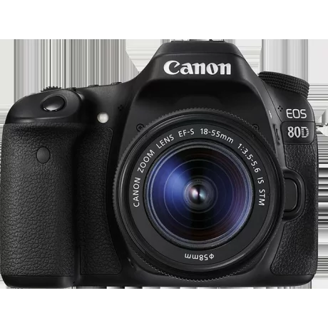 Camera foto CANON EOS80D EF18-55S, 24MP, CMOS,3&quot; TFT fully articulated, DIGIC 6, 7 cadre / sec, ISO 100-16000,FullHD movies 30fps, compatibil SD/SDHC/SDXC, 1/8000, HDMI,USB,acumulator Li-ion LP-E6N &quot;AC1263C011AA&quot;