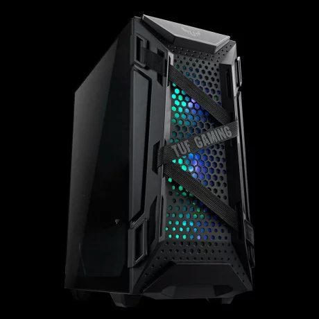 CARCASA ASUS, Middle Tower, ATX, &quot;GT301 TUF&quot;, fara sursa, sticla securizata, 4 x fan, USB 3.0 x 2, Jack 3.5mm x 2, suport casti, add RGB, &quot;GT301 TUF GAMING&quot;