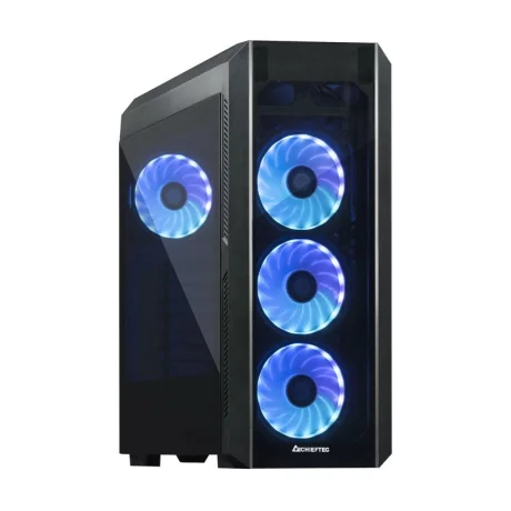 CARCASA CHIEFTEC, Middle Tower, ATX, &quot;SCORPION 3&quot;, fara sursa, sticla securizata, 4 x fan, USB 2.0 x 1, USB 3.0 x 2, Jack 3.5mm x 2, mesh, fan controller (inclusiv RGB), &quot;GL-03B-OP&quot;