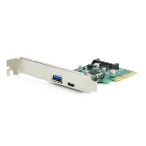 CARD adaptor GEMBIRD, PCI-Express la 2 x USB 3.1 (Type A + Type C), cu bracket low-profile, &quot;PEX-U31-01&quot;