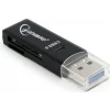 CARD READER extern GEMBIRD, interfata USB 3.0, citeste/scrie: SD, micro SD; plastic, black &quot;UHB-CR3-01&quot;