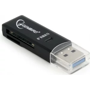 CARD READER extern GEMBIRD, interfata USB 3.0, citeste/scrie: SD, micro SD; plastic, black &quot;UHB-CR3-01&quot;