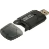 CARD READER extern LOGILINK, interfata USB 2.0, citeste/scrie: SD, MMC, RS-MMC; plastic, negru-transparent &quot;CR0007&quot;