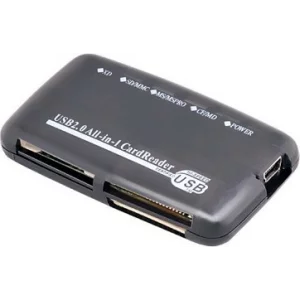 CARD READER extern SPIRE, interfata USB 2.0, citeste/scrie: SD, microSD, MS, XD, CF; plastic, black, &quot;SP333CR&quot;