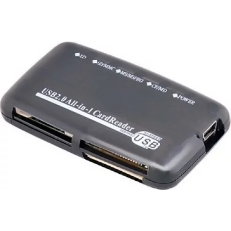 CARD READER extern SPIRE, interfata USB 2.0, citeste/scrie: SD, microSD, MS, XD, CF; plastic, black, &quot;SP333CR&quot;