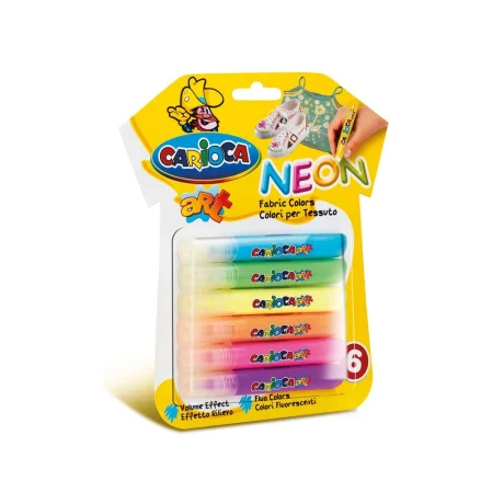 Set carioci pentru Textile Carioca Fabric Art Neon 6/set