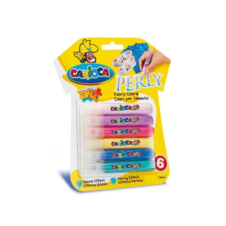 Set Carioci pentru Textile Carioca Fabric Art Pearl 6/set