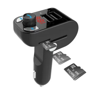 CARKIT 3-in-1 GEMBIRD, Bluetooth 4.2, format MP3, USB x 2, microSD, montare la priza auto, &quot;BTT-02&quot;
