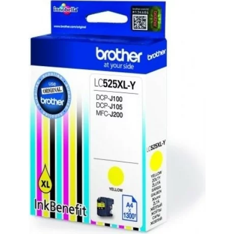 Cartus Cerneala Original Brother Yellow, LC525XLY, 1.3K