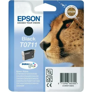 Cartus Cerneala Original Epson Black, T0711, pentru D78|DX4000|4050|5000|5050|6000|6050|7000F, , incl.TV 0.11 RON, &quot;C13T07114011&quot;