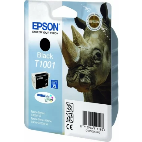 Cartus Cerneala Original Epson Black, T1001, pentru B40W|BX600|610FW, , incl.TV 0.11 RON, &quot;C13T10014010&quot;