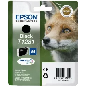 Cartus Cerneala Original Epson Black, T1281, pentru S22|SX125, , incl.TV 0.11 RON, &quot;C13T12814011&quot;