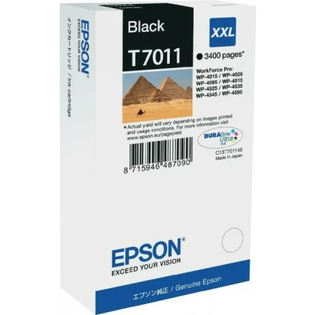 Cartus Cerneala Original Epson Black, T7011, pentru WP4000|4500, , incl.TV 0.11 RON, &quot;C13T70114010&quot;