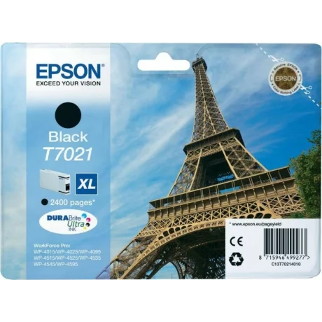 Cartus Cerneala Original Epson Black, T7021, pentru WP4000|4500, , incl.TV 0.11 RON, &quot;C13T70214010&quot;