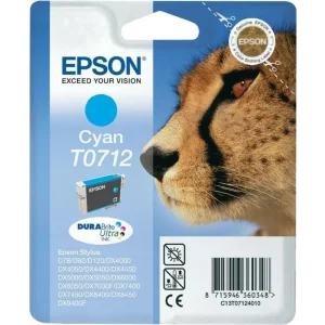 Cartus Cerneala Original Epson Cyan, T0712, pentru D78|DX4000|4050|5000|5050|6000|6050|7000F, , incl.TV 0.11 RON, &quot;C13T07124011&quot;