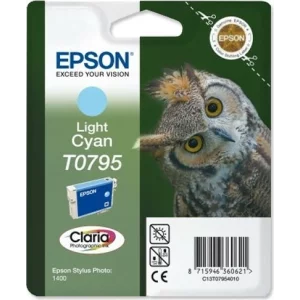 Cartus Cerneala Original Epson Cyan, T0795, pentru Stylus Photo 1400, , incl.TV 0.11 RON, &quot;C13T07954010&quot;