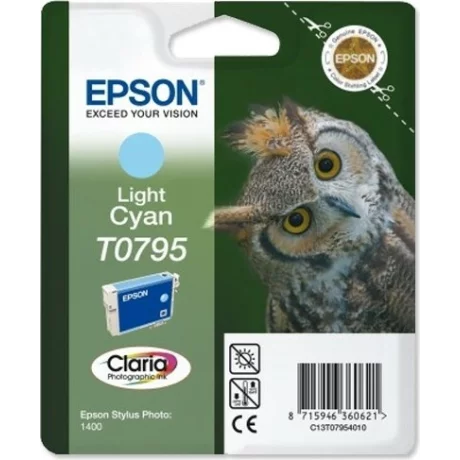 Cartus Cerneala Original Epson Cyan, T0795, pentru Stylus Photo 1400, , incl.TV 0.11 RON, &quot;C13T07954010&quot;