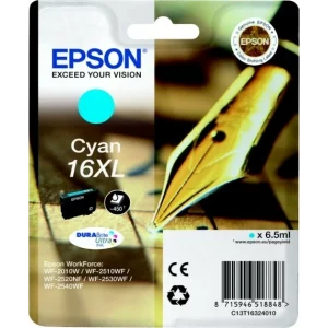 Cartus Cerneala Original Epson Cyan, T1632, pentru WF2540, , incl.TV 0.11 RON, &quot;C13T16324010&quot;