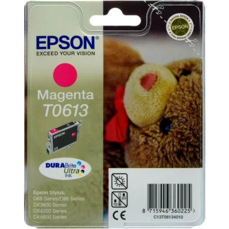 Cartus Cerneala Original Epson Magenta, T0613, pentru D88|D68PE|DX4800|DX4850|DX4200|DX4250|DX3800|DX3851, , incl.TV 0.11 RON, &quot;C13T06134010&quot;