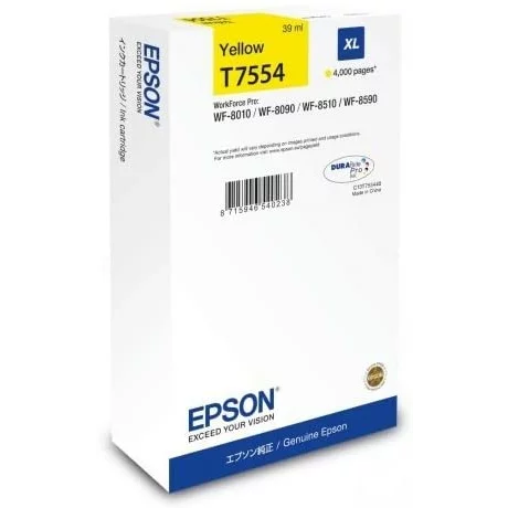 Cartus Cerneala Original Epson Yellow, C13T755440, pentru Workforce Pro WF-8010|8090|8510|8590, , incl.TV 0.11 RON, &quot;C13T755440&quot;